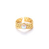 Wholesale Titanium Steel Open Ring With Geometric Pattern And Electroplating For Women