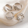 Wholesale Titanium Steel Open Ring With Hollowout Design And Heart Shape Flower Leaves Letters Numbers Text Patterns Electroplated Unisex