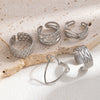 Wholesale Titanium Steel Open Ring With Hollowout Design And Heart Shape Flower Leaves Letters Numbers Text Patterns Electroplated Unisex
