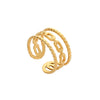 Wholesale Titanium Steel Opening Ring Geometric Style Electroplated Unisex