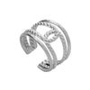 Wholesale Titanium Steel Opening Ring Geometric Style Electroplated Unisex