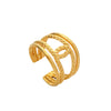 Wholesale Titanium Steel Opening Ring Geometric Style Electroplated Unisex