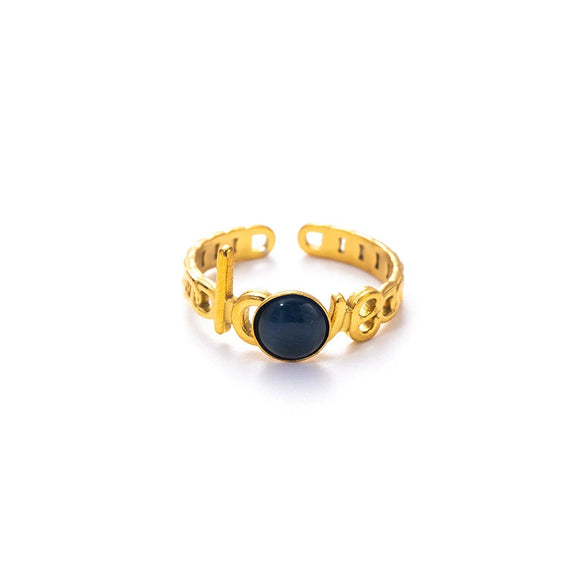 Wholesale Titanium Steel Opening Ring Geometric U Shape Electroplated Design For Women