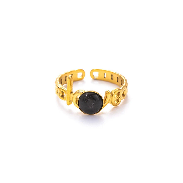 Wholesale Titanium Steel Opening Ring Geometric U Shape Electroplated Design For Women