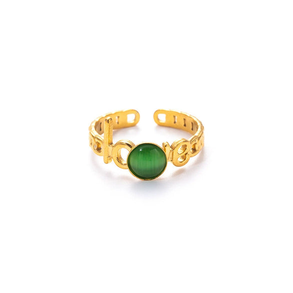 Wholesale Titanium Steel Opening Ring Geometric U Shape Electroplated Design For Women