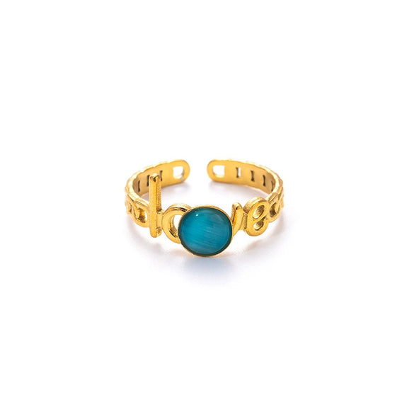 Wholesale Titanium Steel Opening Ring Geometric U Shape Electroplated Design For Women