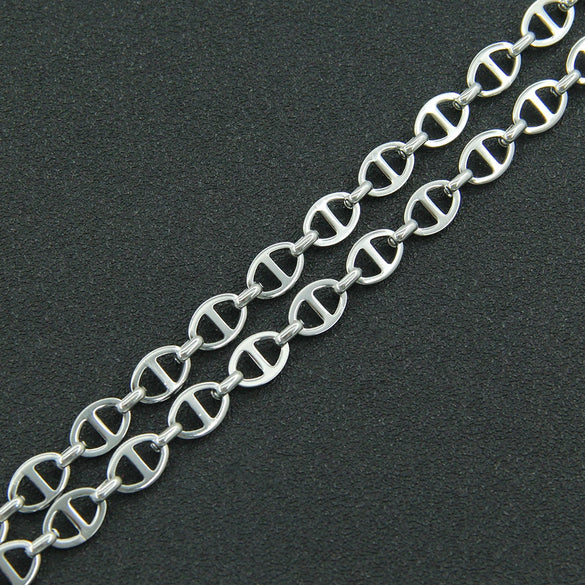 Wholesale Titanium Steel Oval Japanese Buckle Stitching Geometric Unisex Bracelet