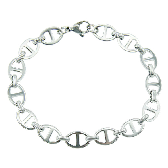 Wholesale Titanium Steel Oval Japanese Buckle Stitching Geometric Unisex Bracelet