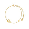Wholesale Titanium Steel Paper Aircraft And Star Design Necklace And Bracelet Set With Electroplating For Women