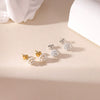 Wholesale Titanium Steel Pearl Earrings Simple Geometric Retro Electroplated For Women