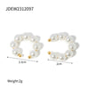 Wholesale Titanium Steel Pearl Tassel Flower Earrings For Women Geometric Pattern Electroplated Stainless Steel Jewelry