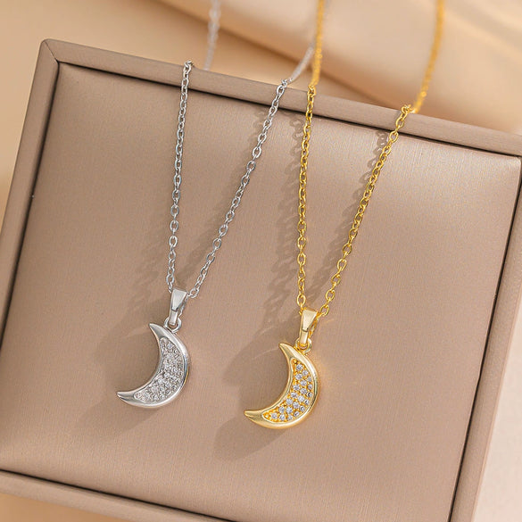 Wholesale Titanium Steel Pendant Necklace With Geometric Pattern Real Gold Plated Snake Bone Chain Vacuum Plated For Women