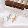 Wholesale Titanium Steel Pendant Necklace With Inlaid Zircon Geometric Design Electroplated O Word Chain For Women