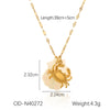 Wholesale Titanium Steel Pendant Necklace With Starfish Conch Shell Design Ocean Wind Vacation Style Vacuum Plating For Women