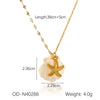 Wholesale Titanium Steel Pendant Necklace With Starfish Conch Shell Design Ocean Wind Vacation Style Vacuum Plating For Women