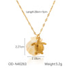 Wholesale Titanium Steel Pendant Necklace With Starfish Conch Shell Design Ocean Wind Vacation Style Vacuum Plating For Women