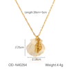 Wholesale Titanium Steel Pendant Necklace With Starfish Conch Shell Design Ocean Wind Vacation Style Vacuum Plating For Women