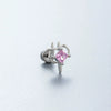 Wholesale Titanium Steel Perforated Ear Nail Sweet Style With Zircon Flower Love Butterfly And Heart Pattern For Women