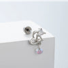 Wholesale Titanium Steel Perforated Ear Nail Sweet Style With Zircon Flower Love Butterfly And Heart Pattern For Women