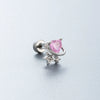 Wholesale Titanium Steel Perforated Ear Nail Sweet Style With Zircon Flower Love Butterfly And Heart Pattern For Women
