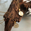 Wholesale 316L Stainless Steel Personality Letters Round Seashell Necklace With Electroplating For Women