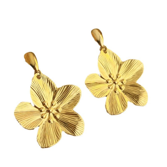 Wholesale Titanium Steel Petal Geometric Women's Highend Earrings