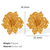 Wholesale 316L Stainless Steel Plated 18K Gold Exaggerated Flower And Leaf Ear Stud Earrings For Women