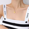 Wholesale 316L Stainless Steel Plated 18K Gold Pendant Necklace For Women With Geometric Letters Pattern And Simple Style