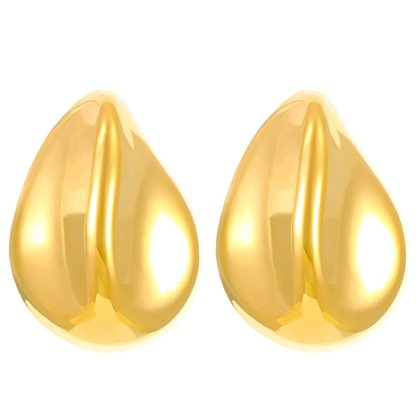 Wholesale Titanium Steel Pleated Geometric Earrings With Electroplating Treatment Retro And Smooth Irregular Design For Women