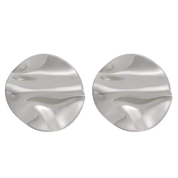 Wholesale Titanium Steel Pleated Geometric Earrings With Electroplating Treatment Retro And Smooth Irregular Design For Women
