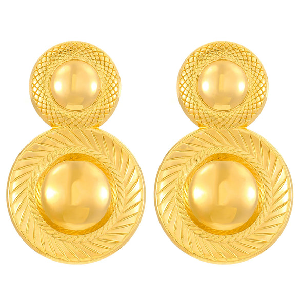 Wholesale Titanium Steel Pleated Geometric Earrings With Electroplating Treatment Retro And Smooth Irregular Design For Women