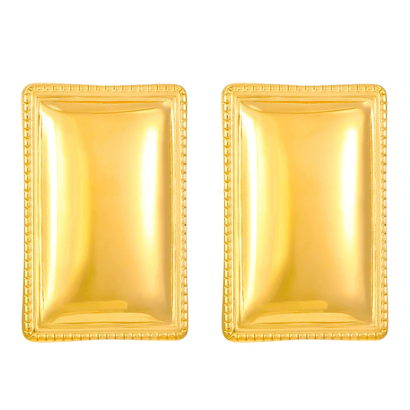 Wholesale Titanium Steel Pleated Geometric Earrings With Electroplating Treatment Retro And Smooth Irregular Design For Women