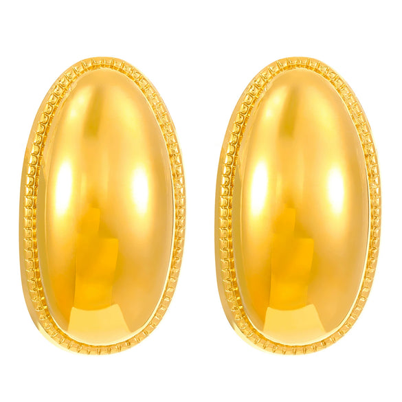 Wholesale Titanium Steel Pleated Geometric Earrings With Electroplating Treatment Retro And Smooth Irregular Design For Women