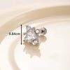 Wholesale Titanium Steel Princess Style Cross Flower Earrings Inlaid With Zircon For Women