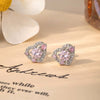Wholesale Titanium Steel Princess Style Inlaid Zircon Ear Nail With Eight Heart Eight Arrows Design