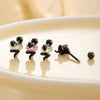 Wholesale Titanium Steel Punk Style Snake Shaped Ear Studs Set With Precious Stones For Women