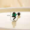 Wholesale Titanium Steel Punk Style Snake Shaped Ear Studs Set With Precious Stones For Women