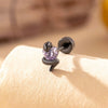 Wholesale Titanium Steel Punk Style Snake Shaped Women's Ear Nail Set With Precious Stones