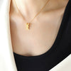 Wholesale Titanium Steel Rabbit Pendant Necklace With Electroplating Animal Pattern For Lovers