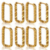 Wholesale Titanium Steel Rectangular Irregular Hammer Pattern Electroplated Unisex Simple Geometric Earrings