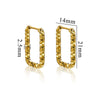 Wholesale Titanium Steel Rectangular Irregular Hammer Pattern Electroplated Unisex Simple Geometric Earrings