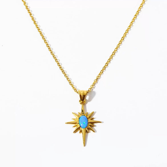 Wholesale Titanium Steel Retro Artistic Hexagram Ochain Clavicle Necklace With 18K Gold Plated