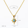 Wholesale Titanium Steel Retro Artistic Hexagram Ochain Clavicle Necklace With 18K Gold Plated