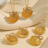 Wholesale 316L Stainless Steel Retro Bow Set Earrings And Necklace With Rhinestones And Electroplating Treatment