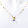 Wholesale Titanium Steel Retro Geometric Diamond Design Round Pendant Ochain Necklace For Women With Twelve Birthstones