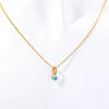 Wholesale Titanium Steel Retro Geometric Diamond Design Round Pendant Ochain Necklace For Women With Twelve Birthstones