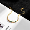 Wholesale Titanium Steel Retro Geometric Diamond Inlaid Necklace And Bracelet With Box Chain