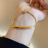 Wholesale Titanium Steel Retro Letter Geometric Gold Inlaid Women's Bracelet