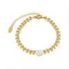 Wholesale Titanium Steel Retro Natural Style Wheat Ear Pattern Electroplated Women's Bracelet Jewelry