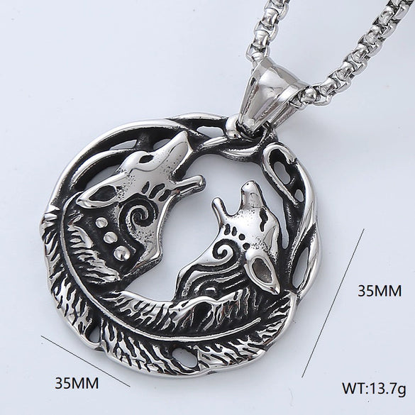 Wholesale Titanium Steel Retro Punk Hip Hop Geometric Men's Necklace With Polishing Treatment